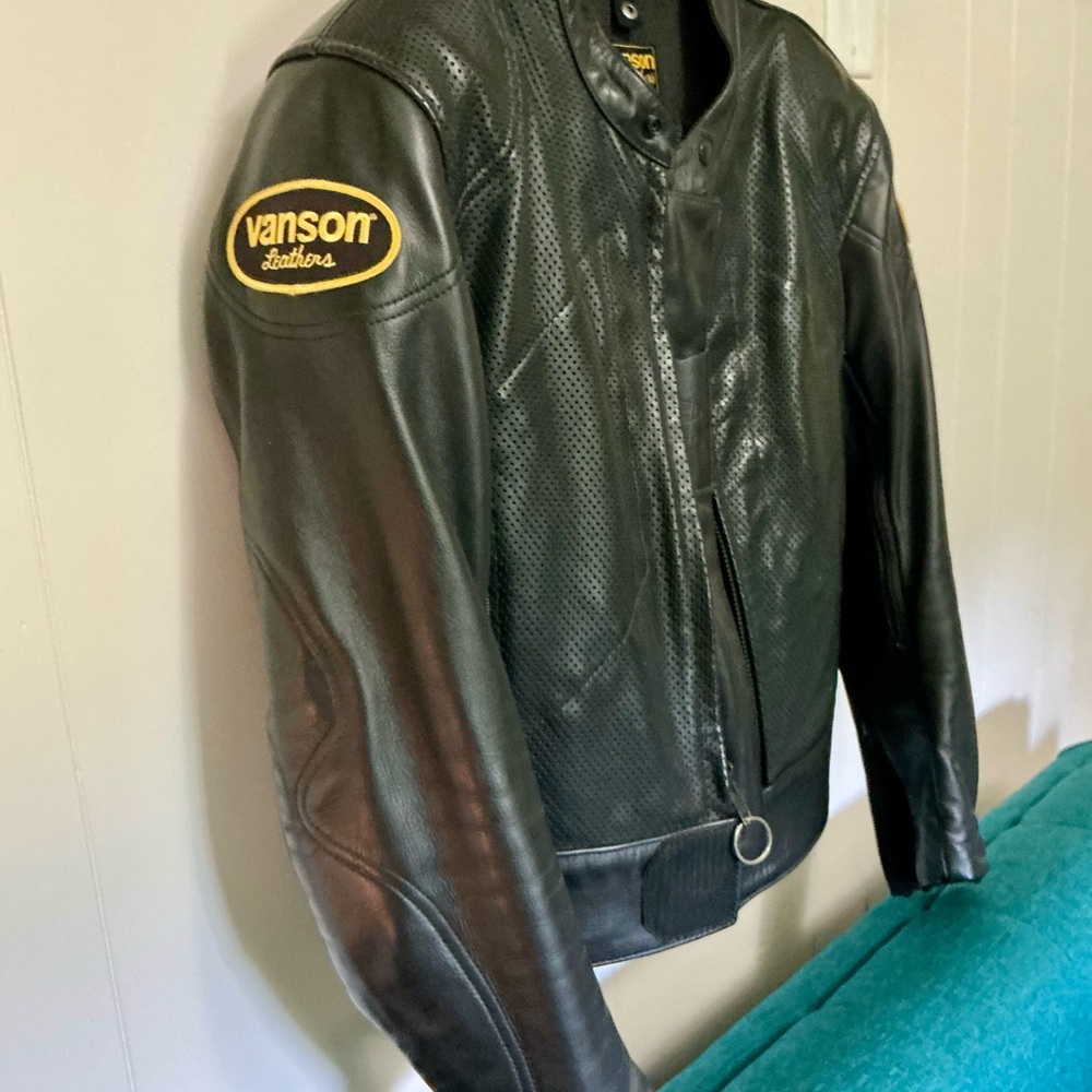 Vanson Black Leather Performance Jacket - image 2